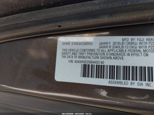 2008 SUBARU TRIBECA 4S4WX92D984405140 Photo 8