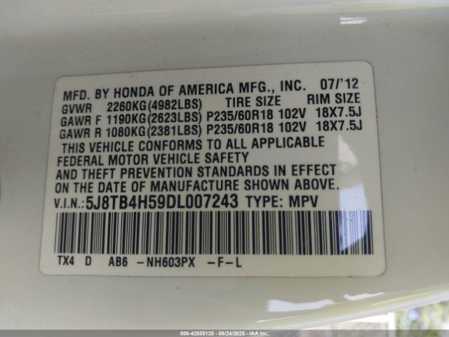 2013 ACURA RDX 5J8TB4H59DL007243 Photo 8