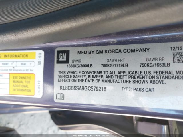 2016 CHEVROLET SPARK KL8CB6SA9GC579216 Photo 8