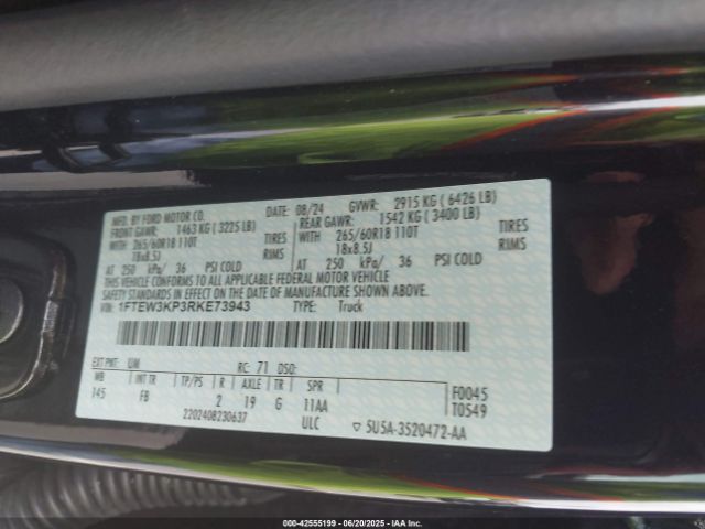 2024 FORD F-150 1FTEW3KP3RKE73943 Photo 8