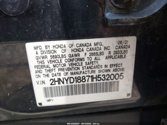 2001 ACURA MDX 2HNYD18871H532005 Photo 8