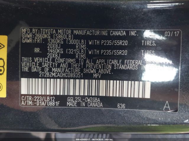 2017 LEXUS RX 350 2T2BZMCA0HC089351 Photo 8