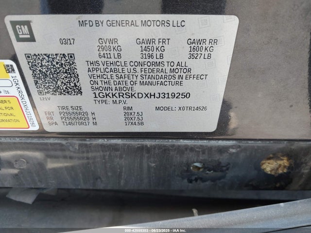 1GKKRSKDXHJ319250 GMC llt - sidi: spark ignited direct injection, 60 degrees, alum