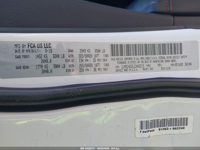 Dodge 2018 2018 1C4RDHDG5JC403215 Image 9