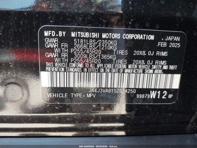 2025 MITSUBISHI OUTLANDER JA4J3VA81SZ024250 Photo 8