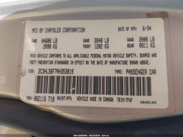 1994 CHRYSLER CONCORDE 2C3HL56F7RH353819 Photo 8