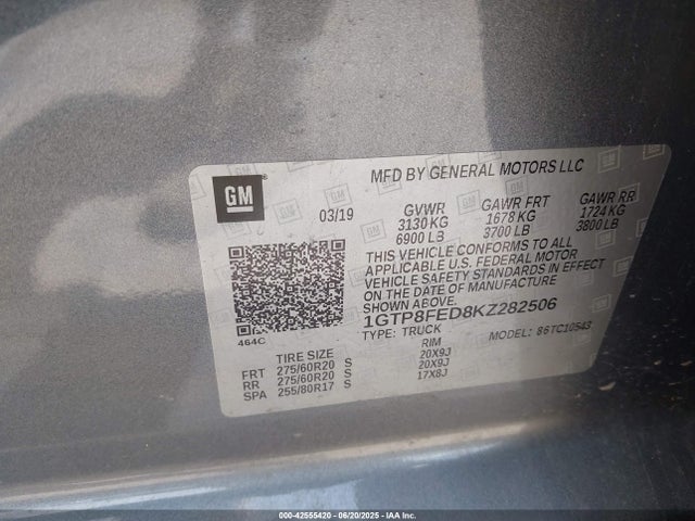 1GTP8FED8KZ282506 GMC l84 - di, dfm, alum, gen 5, var 2