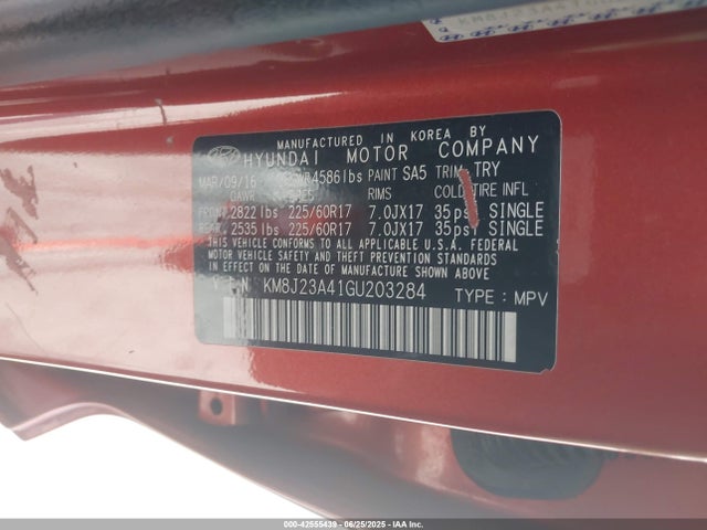 Hyundai 2016 2016 KM8J23A41GU203284 Image 9