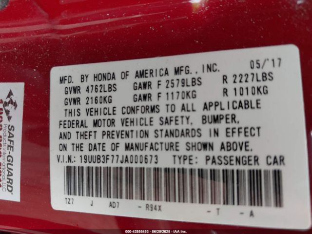 19UUB3F77JA000673 Acura j35y6