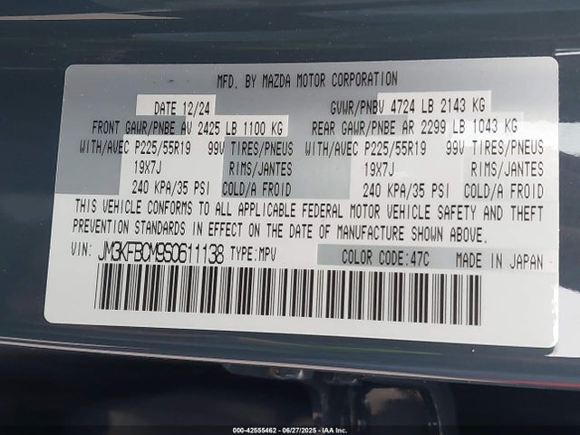 Mazda py cylinder deactiviation 2025 JM3KFBCM9S0611138 Image 9