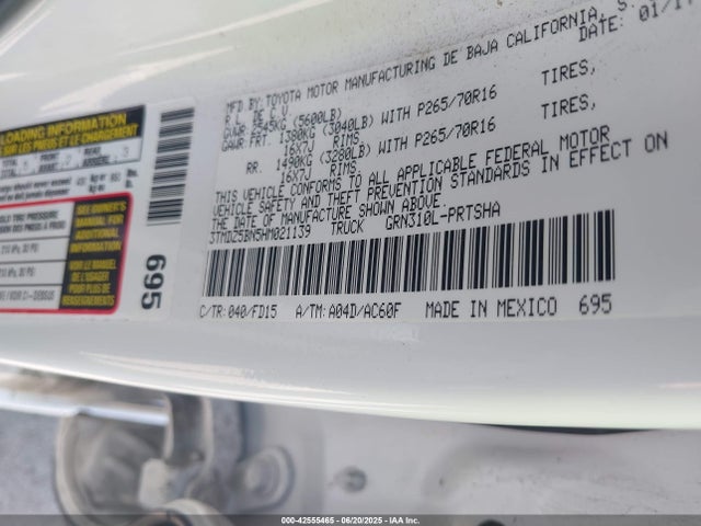 3TMDZ5BN5HM021139 Toyota 2gr-fks