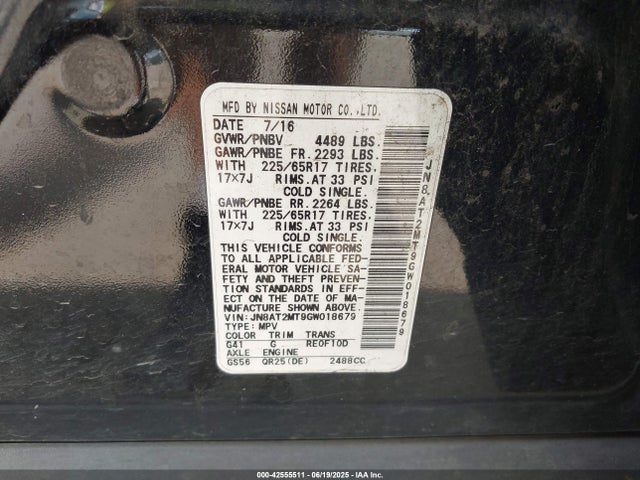 JN8AT2MT9GW018679 Nissan 2016