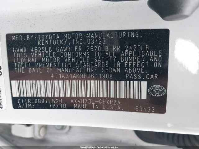 Toyota a25a-fxs, 3nm 2023 4T1K31AK9PU611908 Image 9