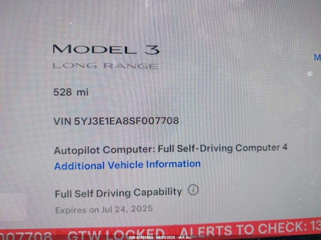 2025 TESLA MODEL 3 5YJ3E1EA8SF007708 Photo 6