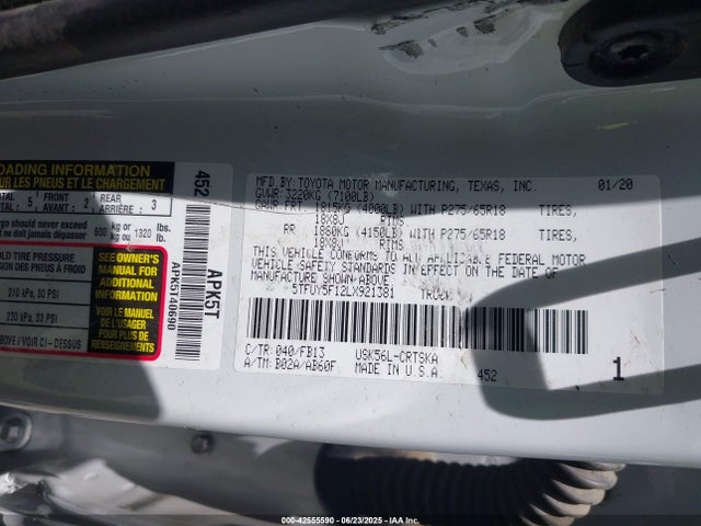 5TFUY5F12LX921381 Toyota 3ur-fe