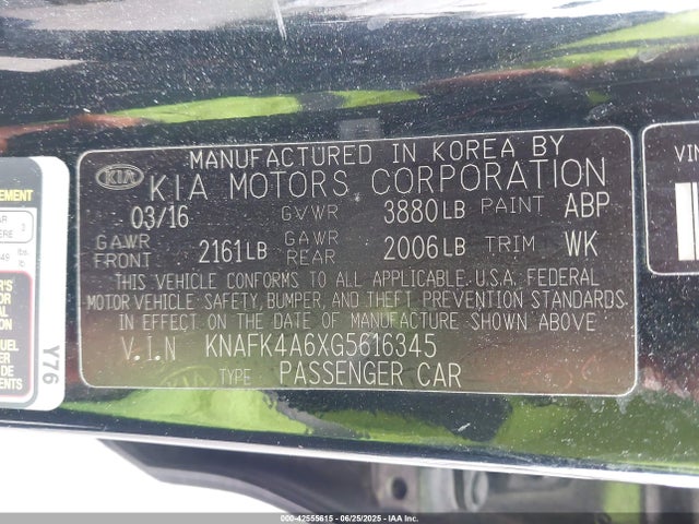 KNAFK4A6XG5616345 KIA mpi nu