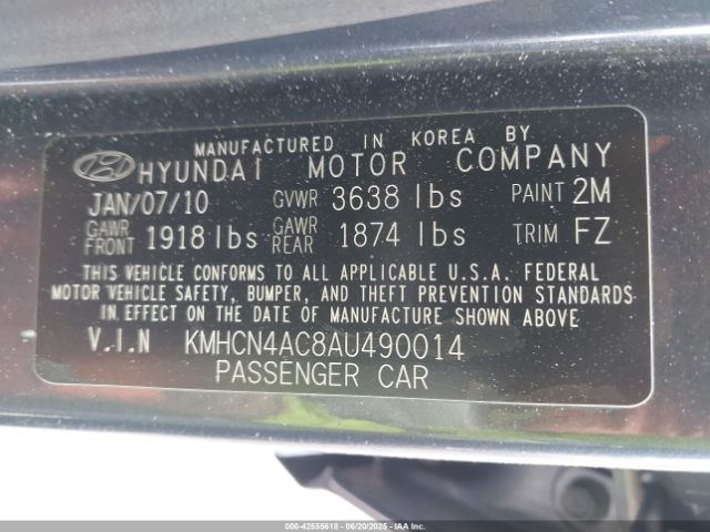 2010 HYUNDAI ACCENT KMHCN4AC8AU490014 Photo 8