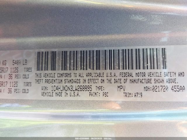 2020 JEEP WRANGLER UNLIMITED 1C4HJXDN3LW268895 Photo 8