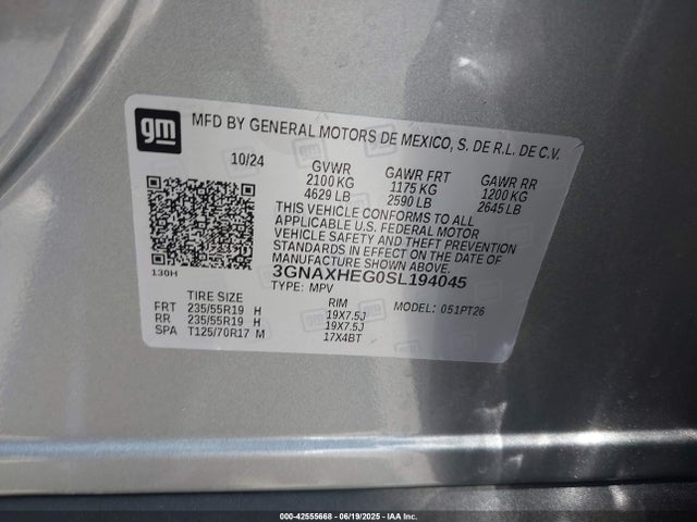 3GNAXHEG0SL194045 Chevrolet lsd