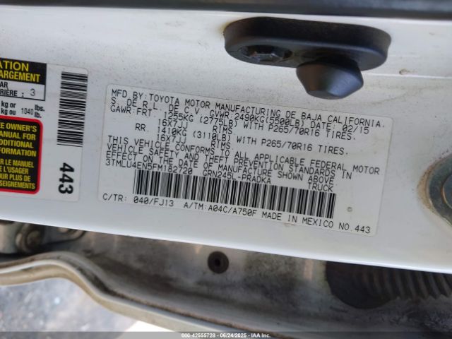 3TMLU4EN5FM182720 Toyota 1gr-fe