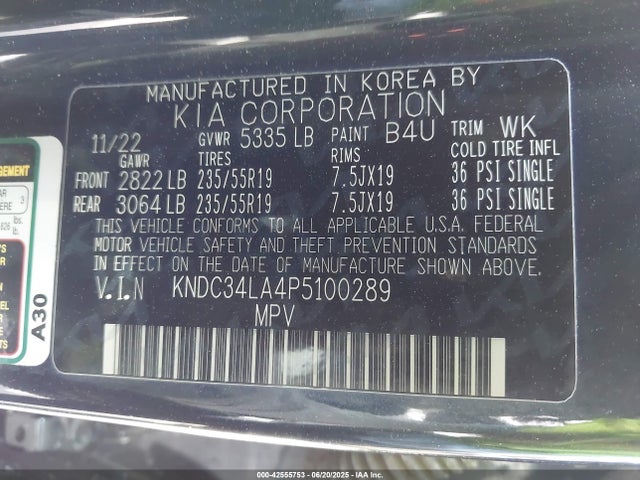 KIA 2023 2023 KNDC34LA4P5100289 Image 9