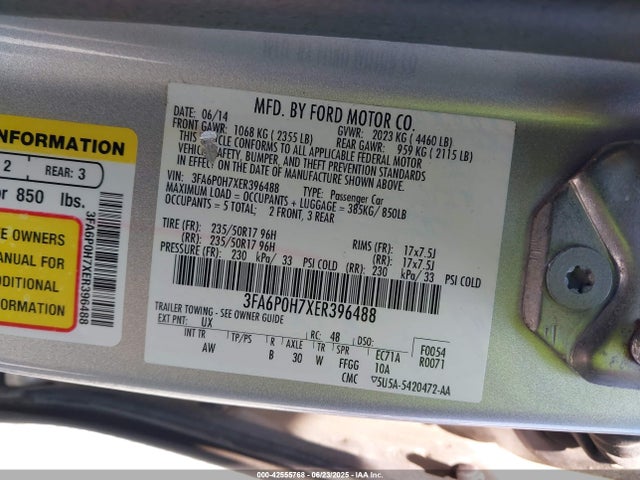 3FA6P0H7XER396488 Ford 2014