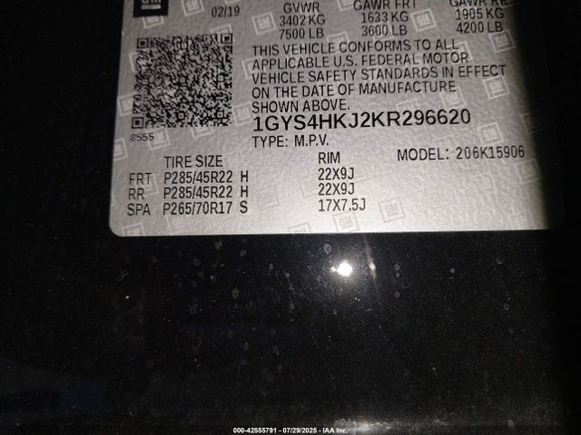 2019 CADILLAC ESCALADE ESV 1GYS4HKJ2KR296620 Photo 8
