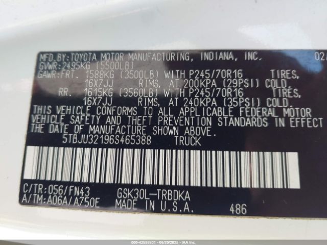 2006 TOYOTA TUNDRA 5TBJU32196S465388 Photo 8