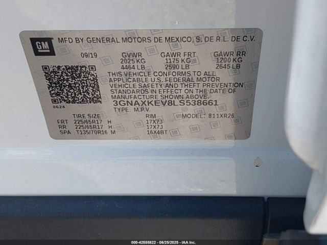 2020 CHEVROLET EQUINOX 3GNAXKEV8LS538661 Photo 8