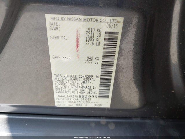 1N4AL3AP2FN882993 Nissan 2015