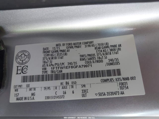 Ford F-150 2016 1FTFW1EF8GFA79971 Image 9