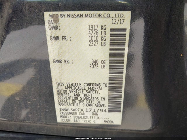 1N4AL3AP7JC171794 Nissan 2018