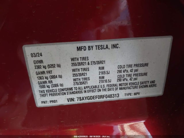 2024 TESLA MODEL Y 7SAYGDEF0RF048313 Photo 8