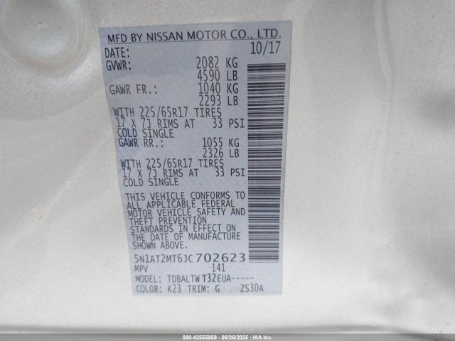 5N1AT2MT6JC702623 Nissan 2018