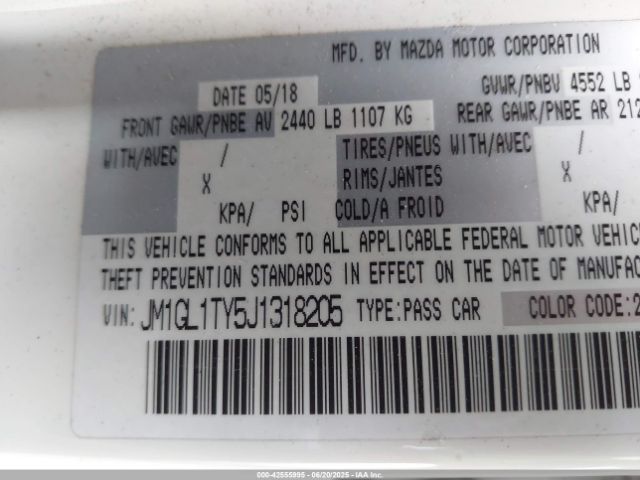 2018 MAZDA MAZDA6 JM1GL1TY5J1318205 Photo 8