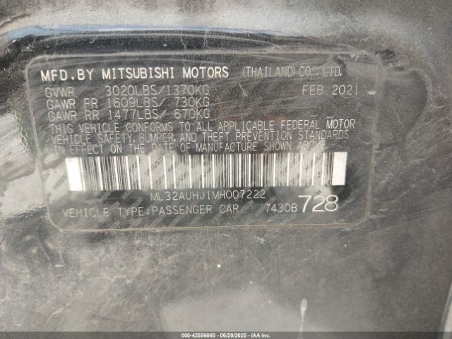 2021 MITSUBISHI MIRAGE ML32AUHJ1MH007222 Photo 8