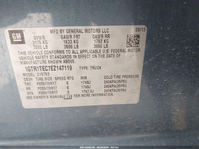 2014 GMC SIERRA 1500 1GTR1TEC7EZ147119 Photo 8