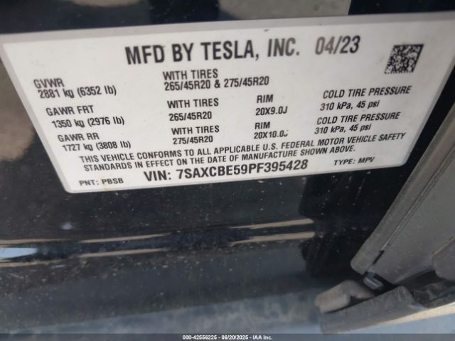 2023 TESLA MODEL X 7SAXCBE59PF395428 Photo 8