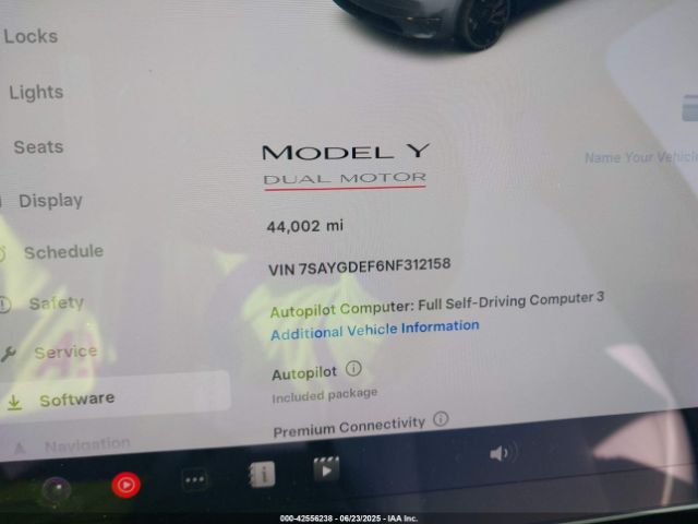 2022 TESLA MODEL Y 7SAYGDEF6NF312158 Photo 6