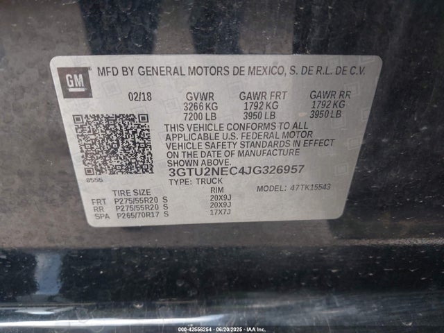 3GTU2NEC4JG326957 GMC l83 -spark ignited direct injection, variable valve timing, afm, e85 max, alum