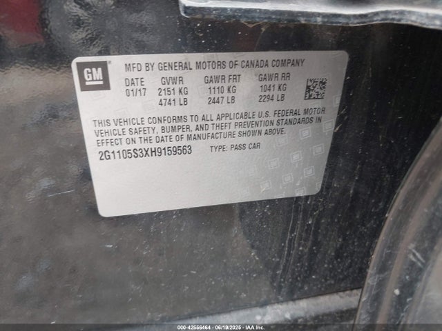 2G1105S3XH9159563 Chevrolet lfx - sidi: spark ignited direct injection, vvt, e85 max, alum