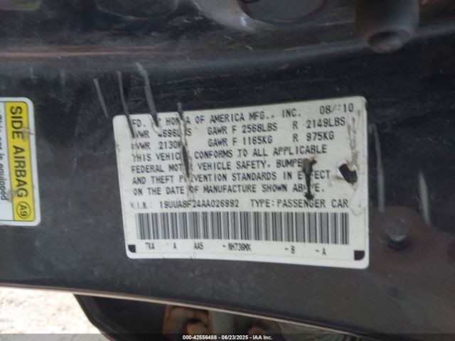 2010 ACURA TL 19UUA8F24AA026992 Photo 8