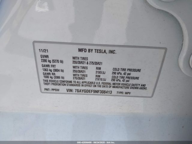 2022 TESLA MODEL Y 7SAYGDEF9NF308413 Photo 8
