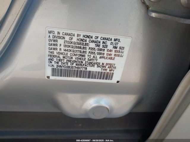 2007 ACURA MDX 2HNYD28357H517778 Photo 8