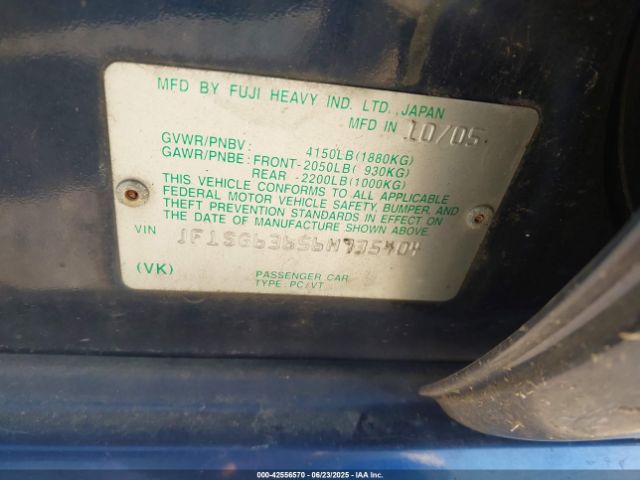 2006 SUBARU FORESTER JF1SG63656H735404 Photo 8