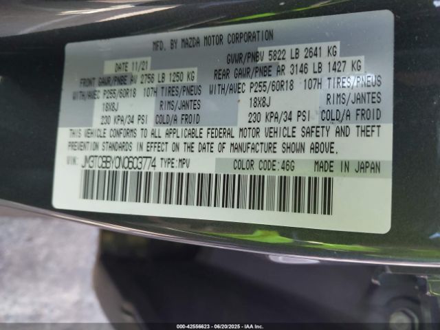 2022 MAZDA CX-9 JM3TCBBY0N0603774 Photo 8