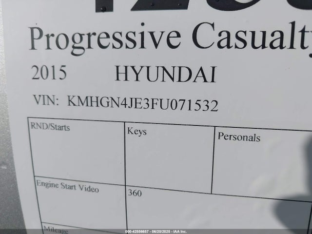 KMHGN4JE3FU071532 Hyundai gasoline 3.8 dohc mpi lambda