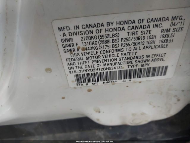 2011 ACURA MDX 2HNYD2H72BH534131 Photo 8