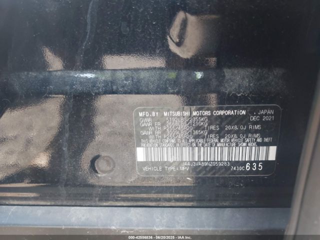 2022 MITSUBISHI OUTLANDER JA4J3VA89NZ059283 Photo 8