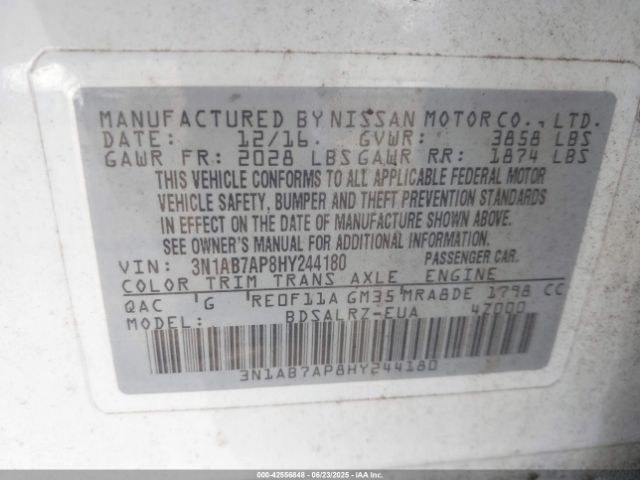 2017 NISSAN SENTRA 3N1AB7AP8HY244180 Photo 8